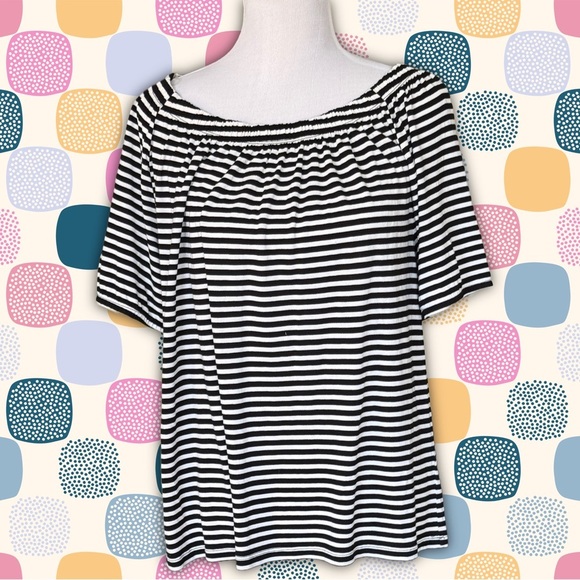 Talbots Tops - Talbots Woman White and Blue Striped Top Size 1X